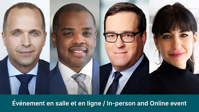 Vincent Delisle, Jimmy Jean, Pierre Cléroux, Mia Homsy (modératrice)